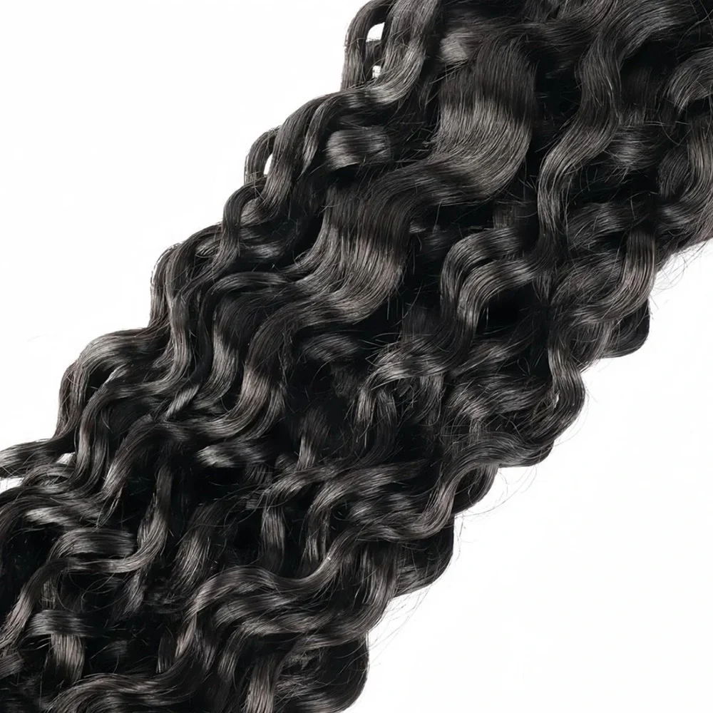 30”‎ 26” 24” Wet & Wavy Water Wave Human Hair Nat Black #1B Braiding 250g #QB8